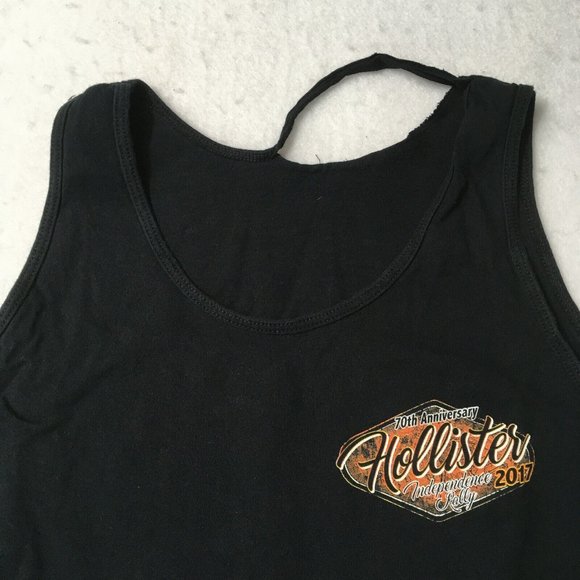 #L 70th Anniversary Hollister Independence Rally 2017 T Shirt Top Tank Black - Picture 3 of 9